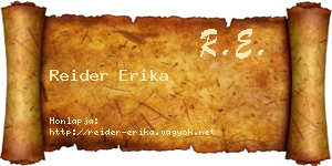 Reider Erika névjegykártya